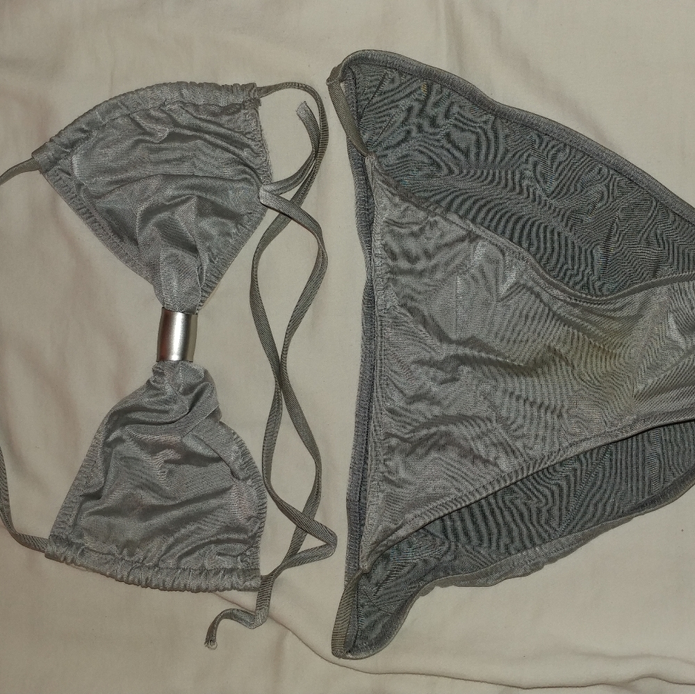 DKNY silver bikini, Sz M